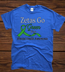 Zetas Go Green For Mental Health T-shirt